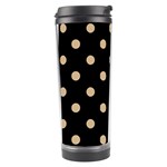 Polka Dots - Tan Brown on Black Travel Tumbler