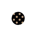 Polka Dots - Tan Brown on Black 1  Mini Button