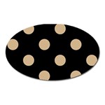Polka Dots - Tan Brown on Black Magnet (Oval)