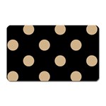 Polka Dots - Tan Brown on Black Magnet (Rectangular)