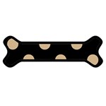 Polka Dots - Tan Brown on Black Magnet (Dog Bone)