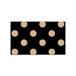 Polka Dots - Tan Brown on Black Sticker (Rectangular)