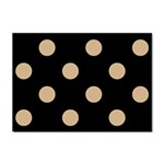 Polka Dots - Tan Brown on Black Sticker A4 (100 pack)
