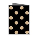 Polka Dots - Tan Brown on Black Mini Greeting Cards (Pkg of 8)