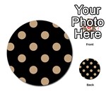 Polka Dots - Tan Brown on Black Multi-purpose Cards (Round)