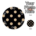 Polka Dots - Tan Brown on Black Playing Cards 54 (Round)