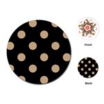 Polka Dots - Tan Brown on Black Playing Cards (Round)