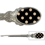 Polka Dots - Tan Brown on Black Letter Opener