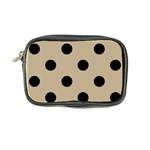 Polka Dots - Black on Khaki Brown Coin Purse