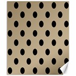 Polka Dots - Black on Khaki Brown Canvas 8  x 10 