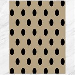 Polka Dots - Black on Khaki Brown Canvas 12  x 16 