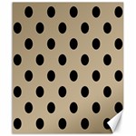 Polka Dots - Black on Khaki Brown Canvas 20  x 24 