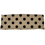 Polka Dots - Black on Khaki Brown Body Pillow Case (Dakimakura) (One Side)