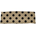 Polka Dots - Black on Khaki Brown Body Pillow Case Dakimakura (Two Sides)