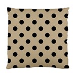 Polka Dots - Black on Khaki Brown Standard Cushion Case (One Side)