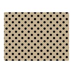 Polka Dots - Black on Khaki Brown Double Sided Flano Blanket (Mini)