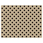 Polka Dots - Black on Khaki Brown Double Sided Flano Blanket (Medium)