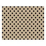 Polka Dots - Black on Khaki Brown Double Sided Flano Blanket (Large)
