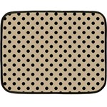 Polka Dots - Black on Khaki Brown Fleece Blanket (Mini)