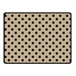 Polka Dots - Black on Khaki Brown Fleece Blanket (Small) (One Side)