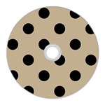 Polka Dots - Black on Khaki Brown CD Wall Clock