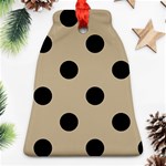 Polka Dots - Black on Khaki Brown Bell Ornament (Two Sides)