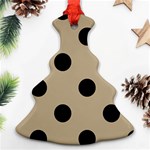 Polka Dots - Black on Khaki Brown Christmas Tree Ornament (Two Sides)