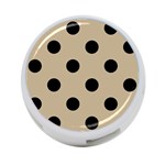 Polka Dots - Black on Khaki Brown 4-Port USB Hub (One Side)