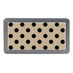 Polka Dots - Black on Khaki Brown Memory Card Reader (Mini)