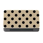 Polka Dots - Black on Khaki Brown Memory Card Reader with CF