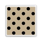 Polka Dots - Black on Khaki Brown Memory Card Reader with Storage (Square)