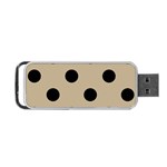 Polka Dots - Black on Khaki Brown Portable USB Flash (One Side)