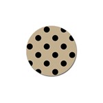 Polka Dots - Black on Khaki Brown Golf Ball Marker (10 pack)