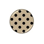 Polka Dots - Black on Khaki Brown Hat Clip Ball Marker (4 pack)