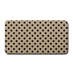 Polka Dots - Black on Khaki Brown Medium Bar Mat