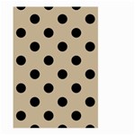 Polka Dots - Black on Khaki Brown Large Garden Flag (Two Sides)
