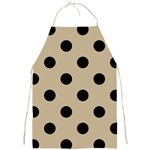 Polka Dots - Black on Khaki Brown Full Print Apron