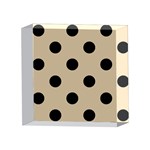 Polka Dots - Black on Khaki Brown 4 x 4  Acrylic Photo Block