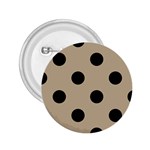 Polka Dots - Black on Khaki Brown 2.25  Button