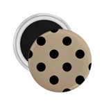 Polka Dots - Black on Khaki Brown 2.25  Magnet