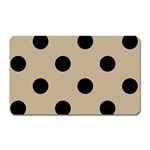 Polka Dots - Black on Khaki Brown Magnet (Rectangular)