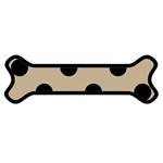 Polka Dots - Black on Khaki Brown Magnet (Dog Bone)