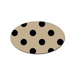 Polka Dots - Black on Khaki Brown Sticker (Oval)