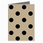 Polka Dots - Black on Khaki Brown Greeting Card