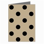 Polka Dots - Black on Khaki Brown Greeting Cards (Pkg of 8)