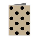 Polka Dots - Black on Khaki Brown Mini Greeting Card