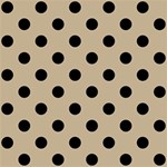 Polka Dots - Black on Khaki Brown ScrapBook Page 12  x 12 