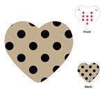 Polka Dots - Black on Khaki Brown Playing Cards (Heart)