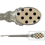 Polka Dots - Black on Khaki Brown Letter Opener