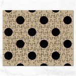 Polka Dots - Black on Khaki Brown Jigsaw Puzzle (Rectangular)